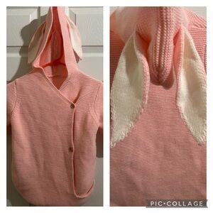 NBW. Bunny hooded Bubblegum handmade sack/swaddle/pouch! Unique & one of a kind.